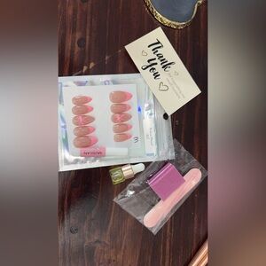 Pink and Nude Press-On Nails Set